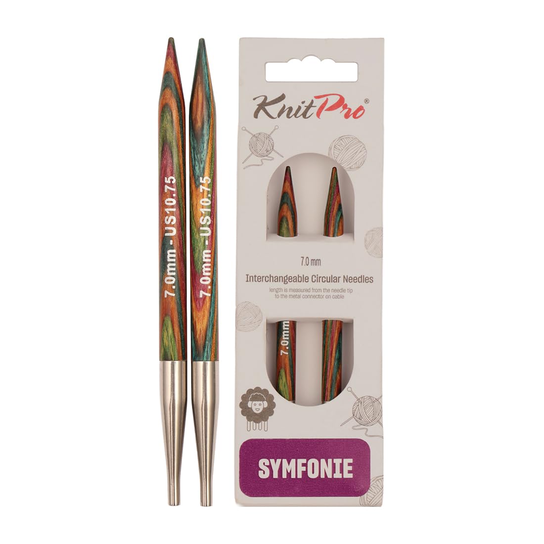 KnitPro Symfonie Interchangeable Circular Needles 4" (10cm) | 7.00mm
