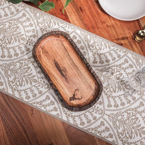 Image of Oh Deer Serving Platter | Deer Carving Multipurpose Platter for Snacks, Fruits & Desserts | Premium Table Decor Platter for Dining & Kitchen