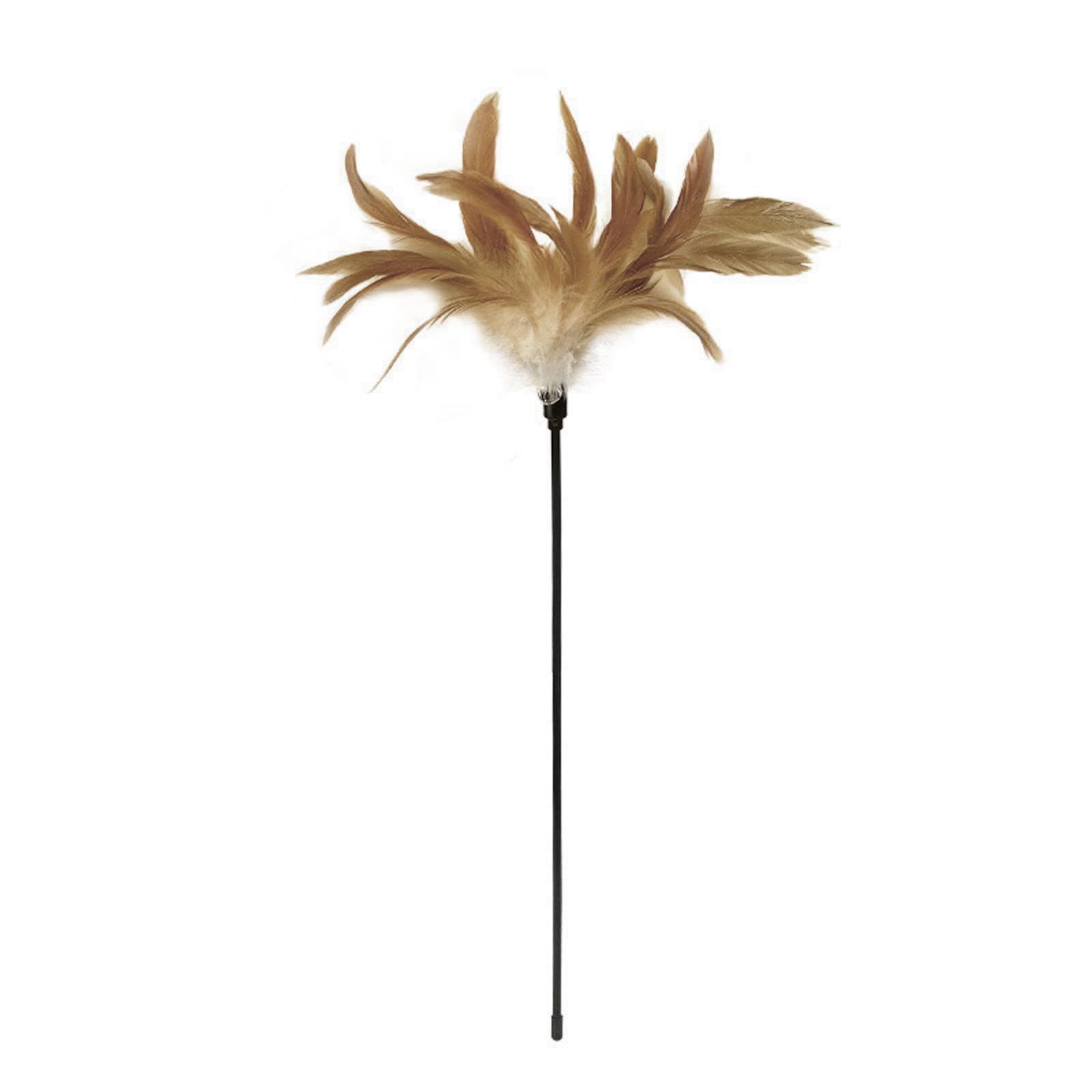 JzcsdkSIL Feather Catkins Toy Kitten Funny Colorful Rod Cat Wand Toy Pet Cat Toy Interactive Stick Pet Cat Chasing Supplies Cat Interactive Wand Cat Interactive Wand Toy, Yellow