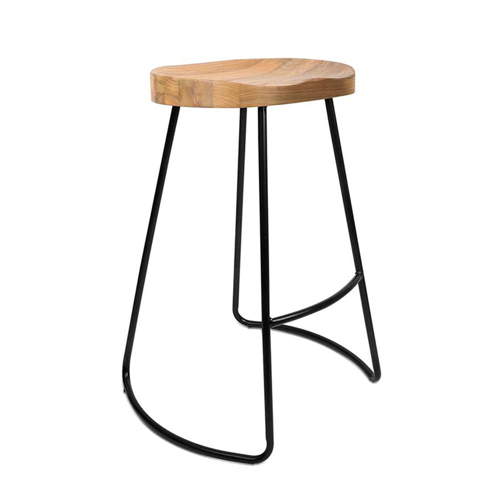 Taburetes de Bares, taburetes de Cocina, Juego de 2 sillas de Barras Altas con Marco de Hierro, Asiento de Alto Asiento de 65/75 cm, ensamblaje fácil, Industrial rústico