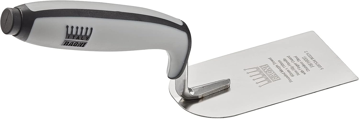 RAGNI R6160S Stainless Steel Rounded Margin Trowel 60MM X 110MM, Silver - Image 4