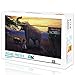 Puzzles 1000 pièces pour Adultes Éléphants d'Afrique au Coucher du Soleil Puzzles Classiques 1000 Pièces Casse-tête Impossible Bricolage Puzzle Jouets Cadeau 38x26cm