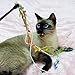 IUHKBH Cat Wands, 3 PCS Colorful Teaser Toy Handcrafted Jungle Wicker Kitten Wands Interactive Cat Toy for Indoor Cats Enrichment, Safe Kitty Toy for All Breed Sizes