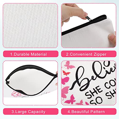 20 Pack Breast Cancer Awareness Makeup Bags for Women Pink Ribbon Zipper Canvas Pouches Breast Cancer Gifts Cancer Support Cosmetic Bags Survivor Gift for Charity Event Favors Supplies4