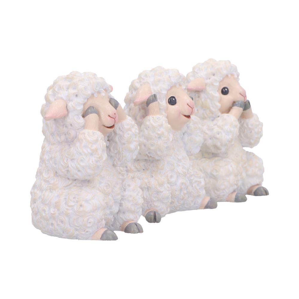 Nemesis Now Three Wise See No Evil Hear No Evil Speak Figurines, Adorable Hand-Painted Resin Collectibles and Gift - Sheep - Image 4
