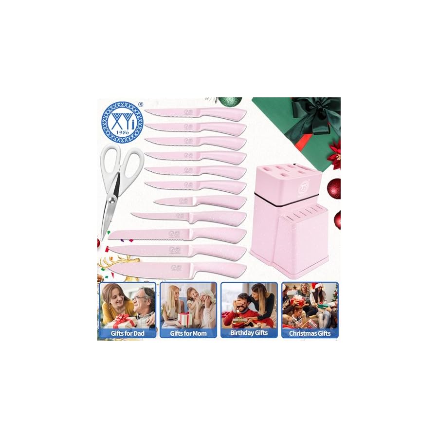 XYJ-Authentic-Since-1986Knife-Block-SetKitchen-Knives-Set-With-Holder-StandStainless-Steel-Japanese-Chef-Knife-SetParing-Bread-Carving-Slicing-KnifeSteak-Knives XYJ Authentic Since 1986,Knife Block Set,Kitchen Knives Set With Holder Stand,Stainless Steel Japanese Chef Knife Set,Paring Bread Carving Slicing Knife,Steak Knives