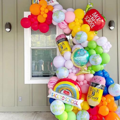 Arco de globos de bienvenida escolar para decorar colegios sin esfuerzo 6