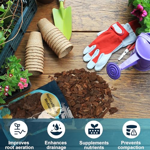 GOTVUGE Orchid Bark, Pine Bark for Plants Natural Mulch for Potted Plants Wood Chips for Garden (2L) - Image 3