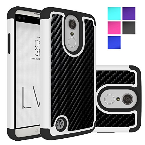 LG Phoenix 3 Case, LG Aristo Case, MicroP Dual Layer Heavy Duty Shock Absorbing Hybrid Protective Silicone Plastic Cover rugged Armor Phone Case Cover Shell for LG Aristo / LG Phoenix 3 (Armor Black)