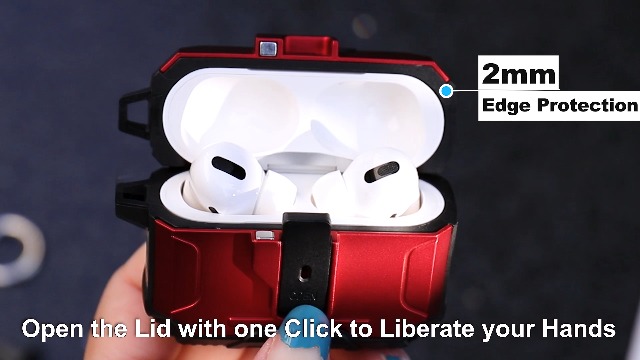 DASFOND Hülle Für AirPods Pro – Mit Sichtbarer LED, Kabellosem Laden & Karabiner