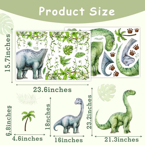 Vinilos grandes dinosaurio acuarela adhesivos para pared miniatura 4