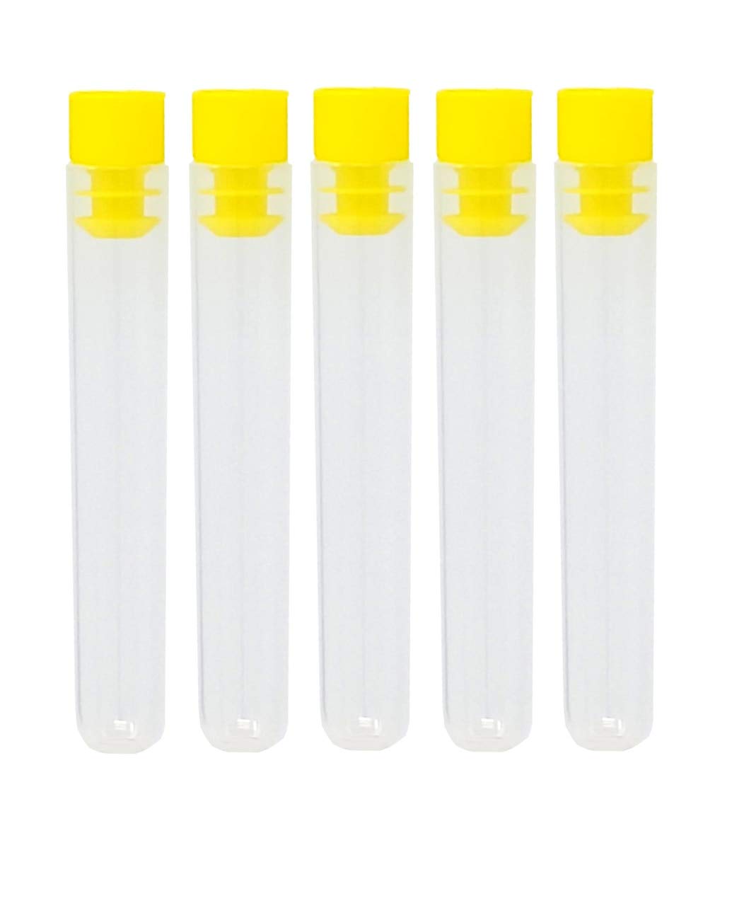 Test Tubes Plastic (PP) with Yellow Caps, 11.4 X 76 mm 25 Pack
