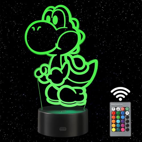 HooJtny Yoshi Lámpara Super Mario, Yoshi 3D Luz Nocturna para