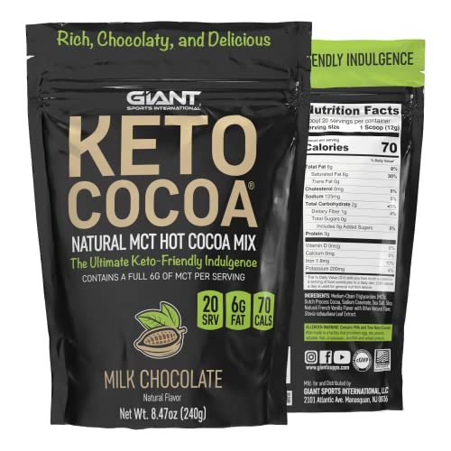 Giant Sports International 711583543074 Keto Cocoa | Delicious Sugar Free Instant Hot Chocolate Mix With 6G Of Mcts For Ketogenic Diet Low Carb Lifestyle thumb #6