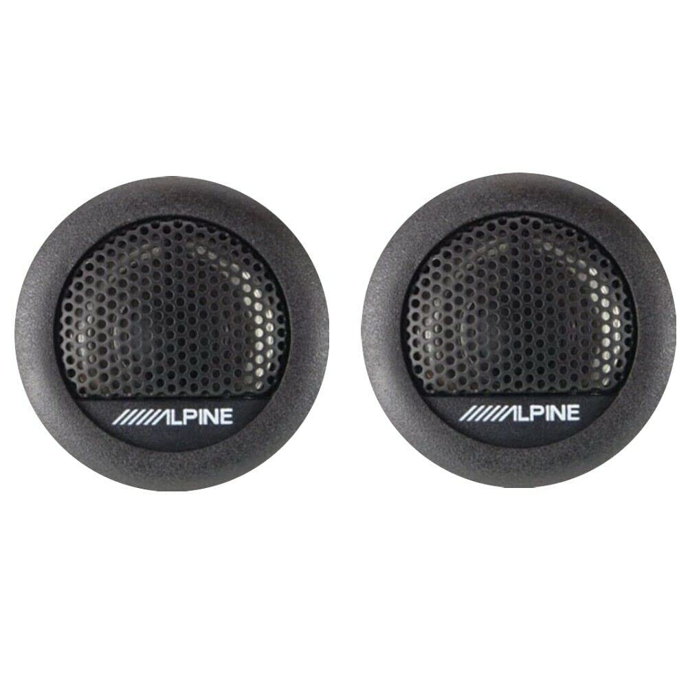 Kit Set para Alpine SXE-1006TW, 2 tweeters de 45 Watts rms y 280 Watts MAX, 3 cm de diámetro con Profundidad de 1,5 cm, sensibilidad 88 db spl, en Parejas + Accesorios y 5 Stickers Gratis