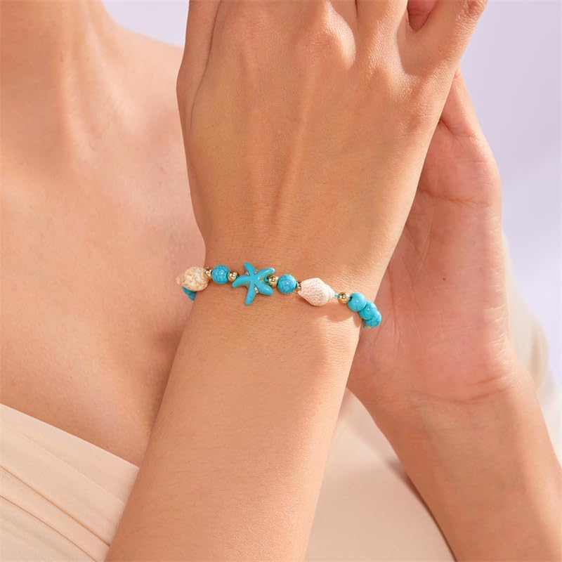 Shell Bracelets for Women Boho Seashell Rope Bracelet Beach Bracelets for Women Starfish Bracelet Suffer Beach Jewelry - Image 2