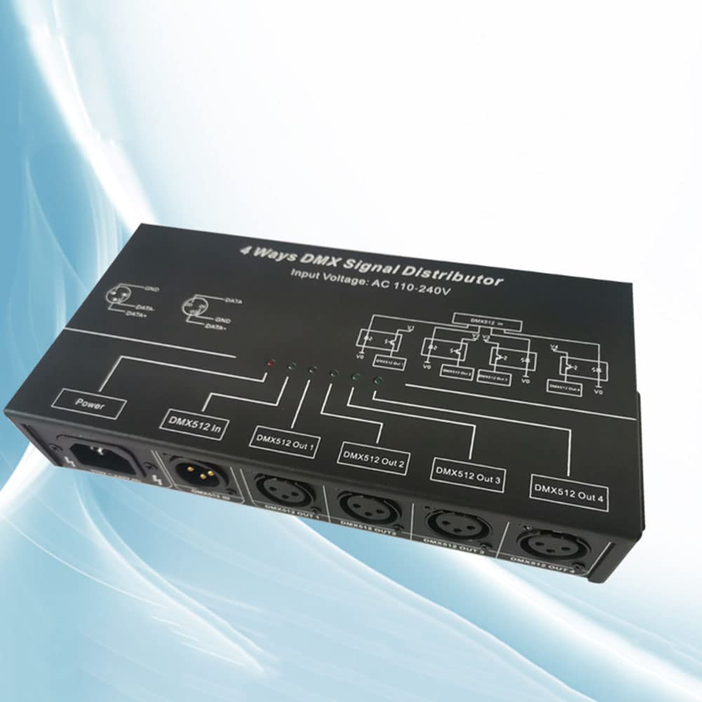 DMX512 Amplificador Divisor DMX512 Repetidor de Señal 1CH DMX121 4CH 4 Puertos de Salida Distribuidor de Señal DMX124, AC100V-240V