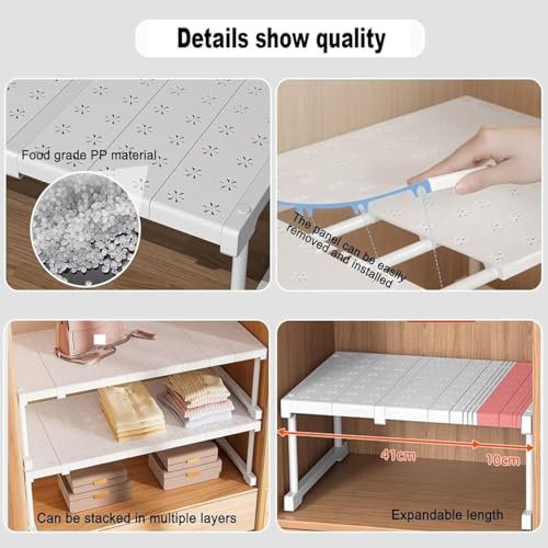Estante ajustable para armario que optimiza el espacio de tu cocina y baño 5