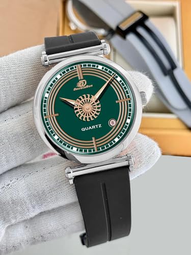 Image of DOUBLERUN Date Function White Color Silicone Strap Analog Wrist Watch for Men S 26-00-0