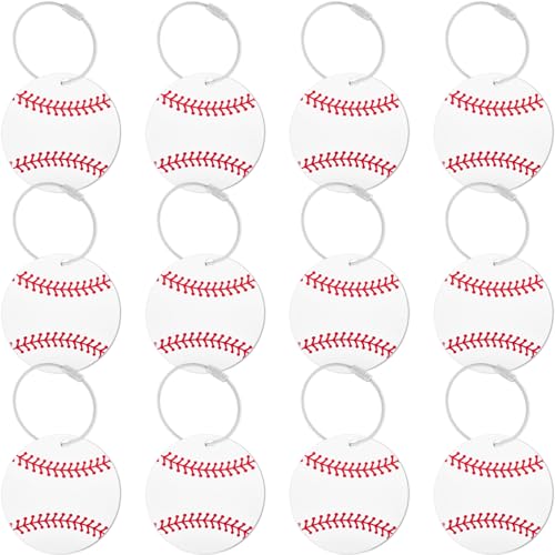MuRealy 12Pcs DIY Baseball Luggage Tags for Travel Suitcases Labels