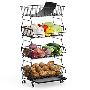 Onion and Potato Storage, Packism 4 Tier Fruit Veg...