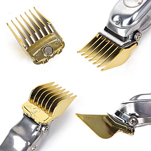 Professional Hair Clipper Guards Guides Hair Cutting Guides #3170-400- 1/8” To 1 Fits For All Wahl Clippers (Gold Magnetic 10 Pcs) #TOP2