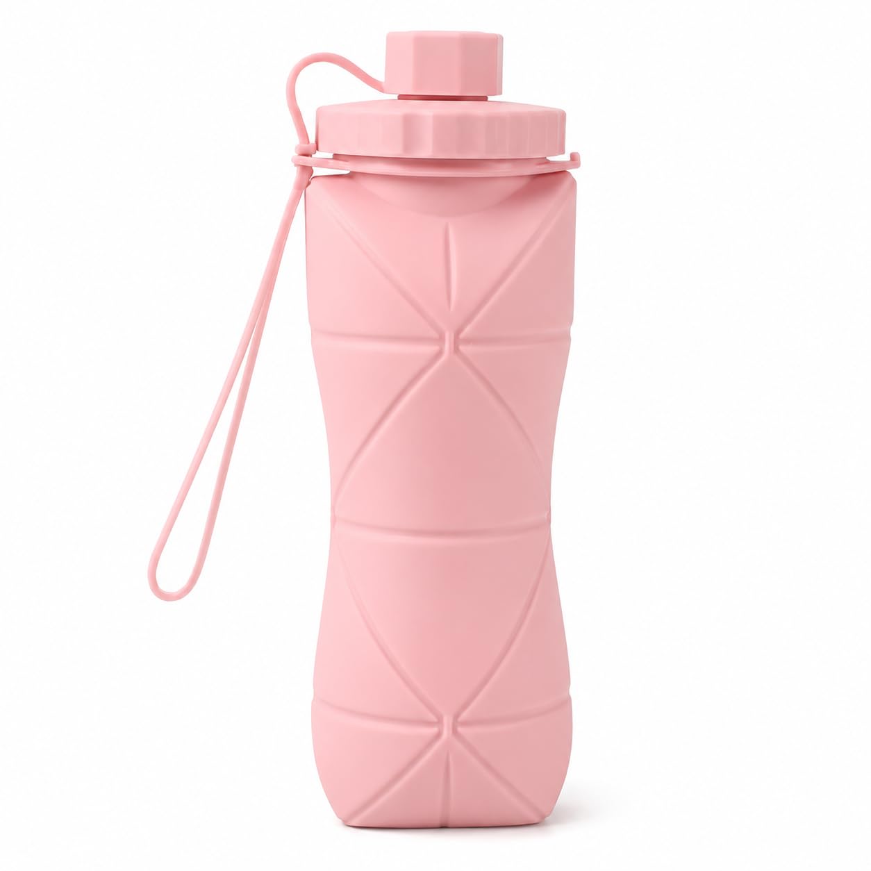 Reusable Travel Water Bottle 600ml Silicone Folding Bottle for Camping Hiking & Trekking-image-44