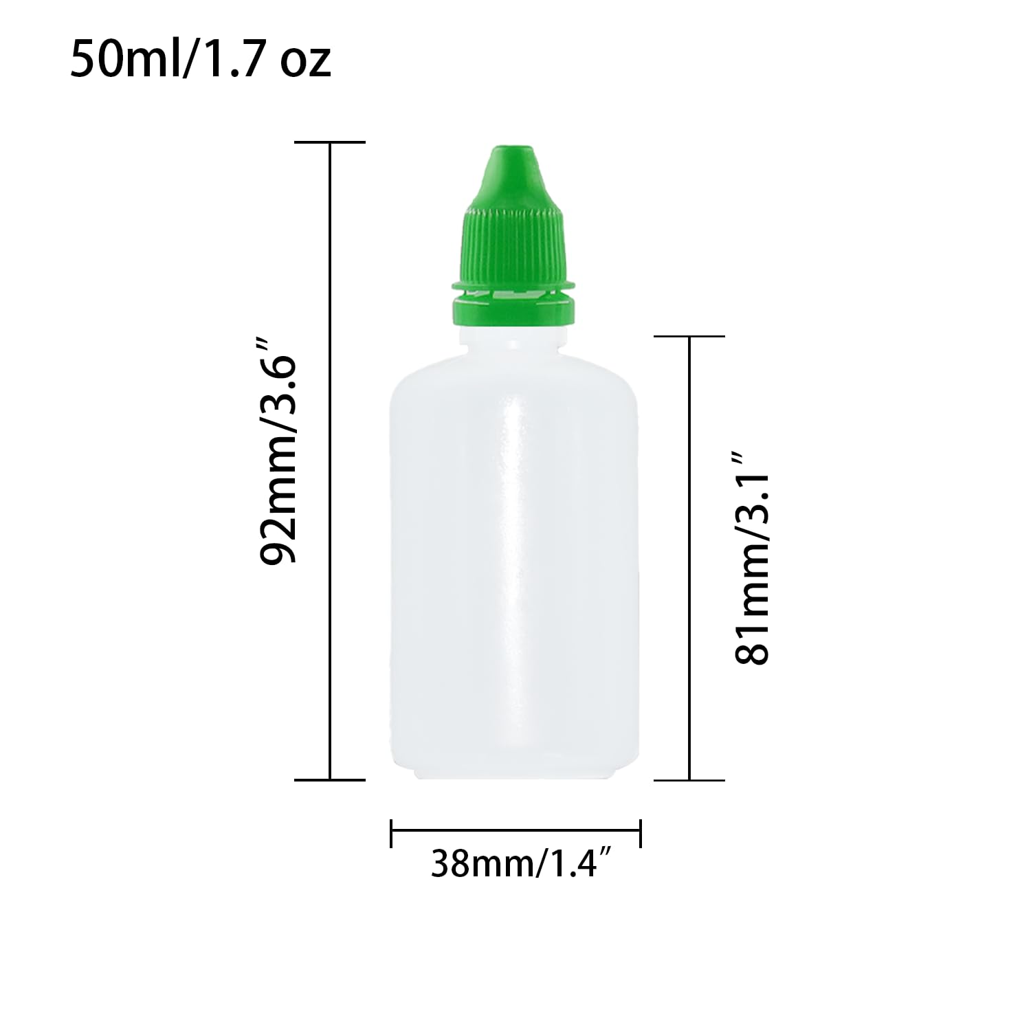 Plastikowe butelki z zakraplaczem, 50 ml, puste, wyciskane butelki z kroplomierzem z czerwoną nakrętką, 4 sztuki, idealne do olejów, transferu płynów i projektów DIY