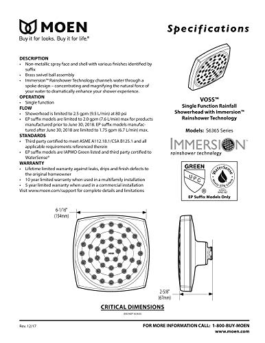 Moen-S6365EP-Voss-6-Single-Function-Eco-Performance-Rainshower-Showerhead-with-Immersion-Technology-Chrome