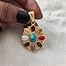 Cluster Pendant Earring Set, Natural NAVRATAN Gemstone Set, Women Navratan Earring, Womens Navratan Pendant, 925 Sterling Silver Jewelry, Multi Gemstone, Gold Micron, Genuine stone, Handmade Jewelry