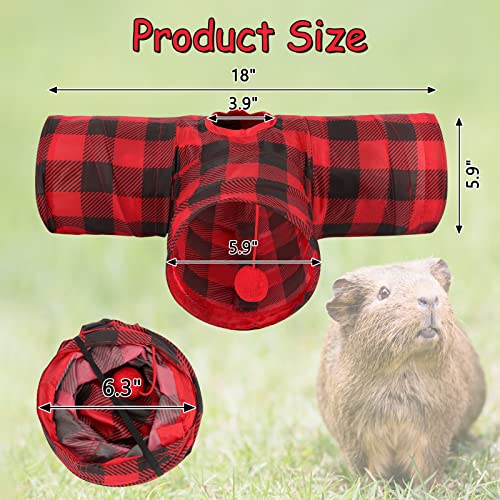 Yuepet guinea pig tunnel and tube collapsible 3 way guinea pig hideout with plaid classic style, small animal tunnel for guinea pig ferret hamster chinchilla 2 Yuepet guinea pig tunnel and tube collapsible 3 way guinea pig hideout with plaid classic style, small animal tunnel for guinea pig ferret hamster chinchilla - image 3