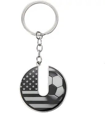 Bag Charms Initial A-Z Letter Keychain Bag Charm Soccer Keychain for Handbags Sports Bag