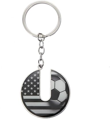 Bag Charms Initial A-Z Letter Keychain Bag Charm Soccer Keychain for Handbags Sports Bag