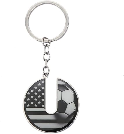 Bag Charms Initial A-Z Letter Keychain Bag Charm Soccer Keychain for Handbags Sports Bag