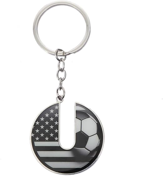 Bag Charms Initial A-Z Letter Keychain Bag Charm Soccer Keychain for Handbags Sports Bag