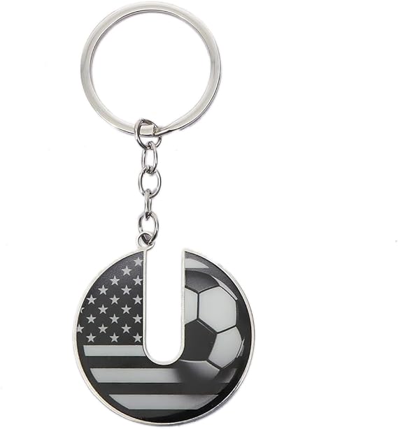 Bag Charms Initial A-Z Letter Keychain Bag Charm Soccer Keychain for Handbags Sports Bag