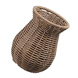 ABOOFAN Imitation Rattan Vase für Trockenblumen Handgefertigte Landhausstil Vase für Tischdekoration Blumenhalter für Wohnzimmer Büro und Kreative Arrangements
