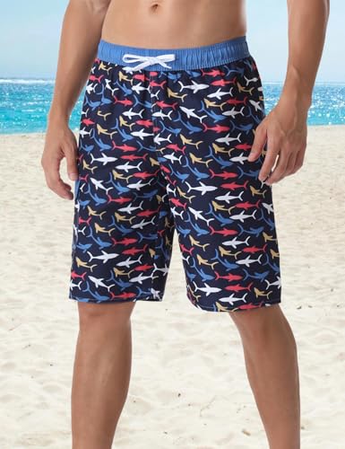 Men's Swim Trunks Quick Dry Summer Elastic Waist Board Shorts with Lining2