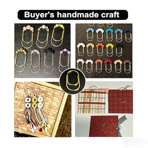 Gold Jumbo Paper Clips, 50pcs 50mm/1.97" Large Wide Planner Paper Clip Non Skid Smooth Finish Steel Wire Office Supply Accessories (Gold) image 6