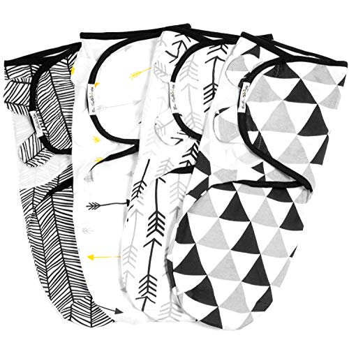 Image of BaeBae Goods Swaddle Blanket, Adjustable Infant Baby Swaddling Wrap set of 4, Baby Swaddling Wrap Blankets for Boys and Girls made in very soft cotton