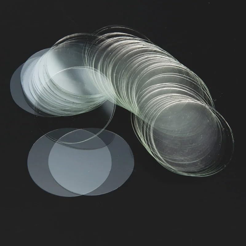 100mm 60mm 70mm 80mm 90mm microscopio redondo grande portaobjetos de vidrio cubreobjetos portaobjetos en blanco espesor 0,13-0,17mm 100 Uds(60mm)
