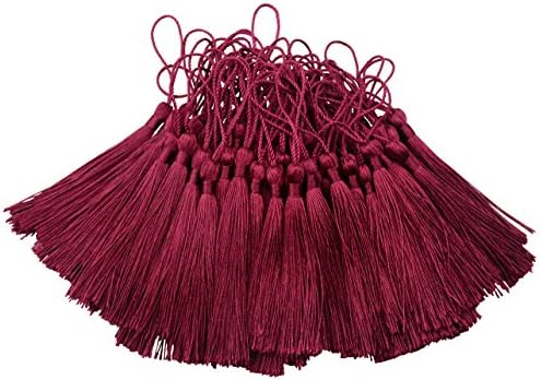100pcs 13cm/5 Inch Silky Floss bookmark Tassels with 2-Inch Cord Loop and Small Chinese Knot for Jewelry Making, Souvenir, Bookmarks, DIY Craft Accessory (Silver)