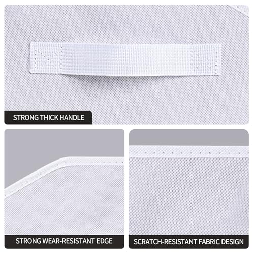 Image of Homsorout Closet Baskets for Shelves Trapezoid - Decorative Storage Baskets with Handle, Closet Bins for Organization, Shelf Storage Bins for Clothes, Books, Home, Office, 10 Pack, White