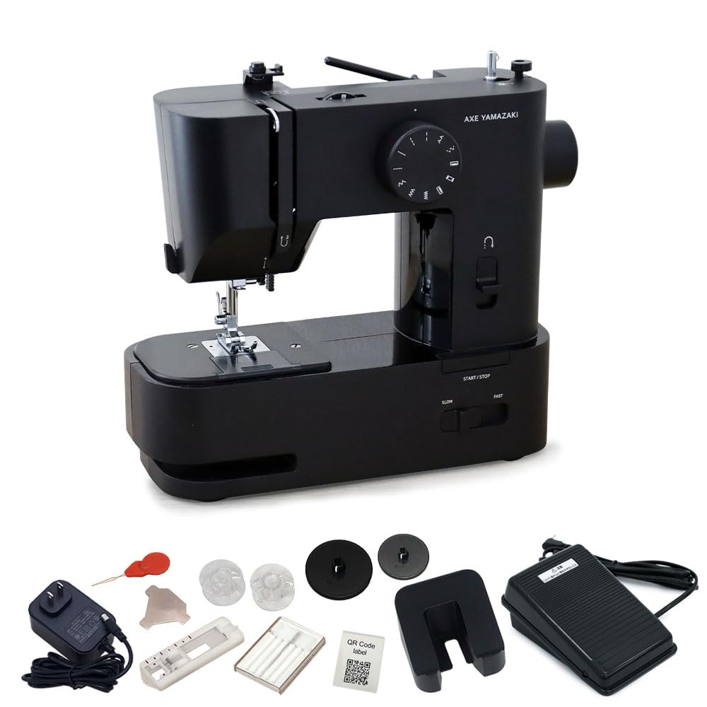 AXE Yamazaki sewing machines MM-10 | Portable & Super Lightweight Light Duty Sewing machine For Beginners,Designed in JAPAN,Foot Pedal, Mini sewing machine,Great for Beginners,