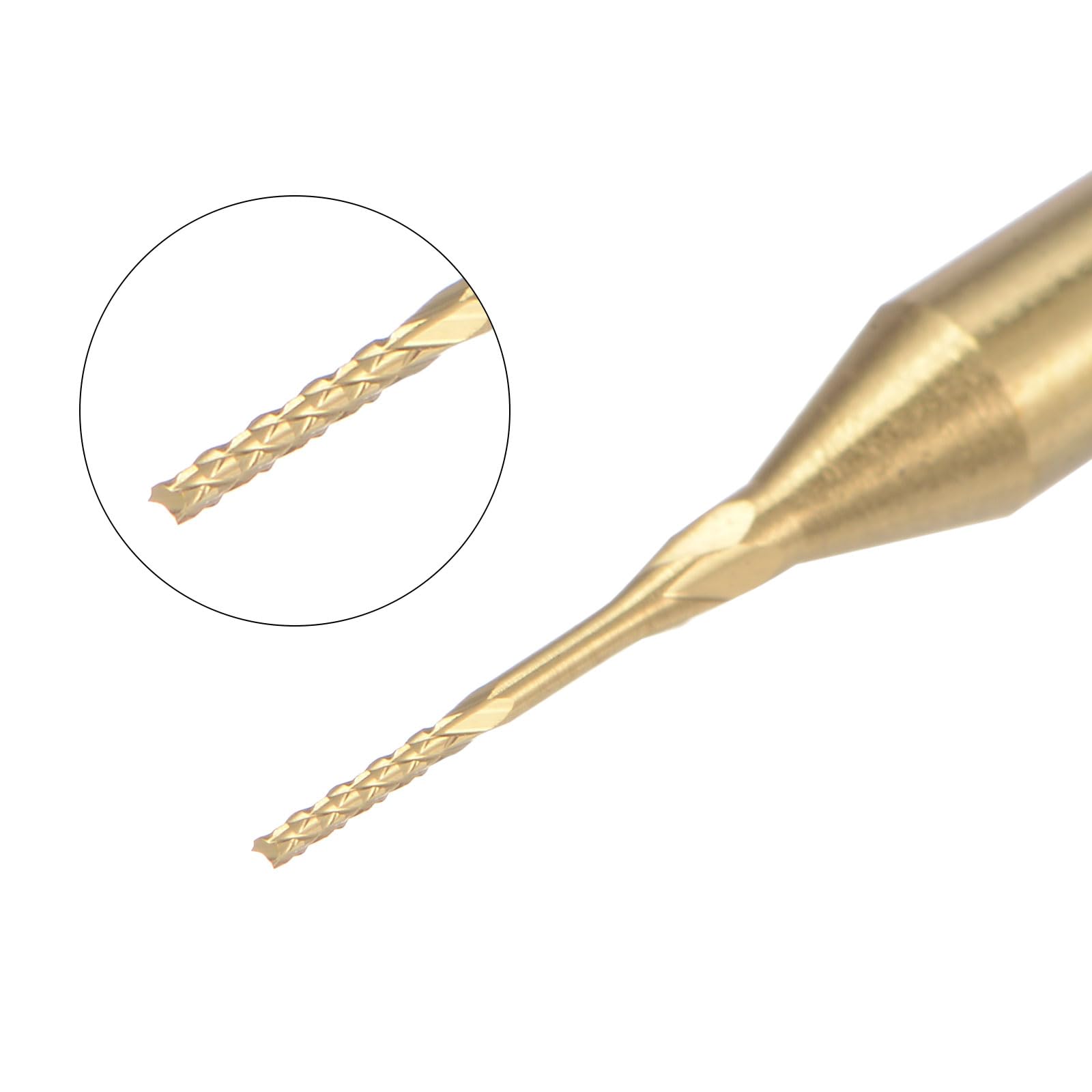 QUARKZMAN 10Pcs Fraises en Carbure de Tungstène Revêtu de Titane de 0,5 mm pour Machine CNC, Tige de 3,175 mm