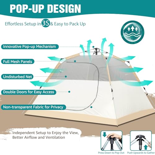 Chihee Carpa Pop-Up Portátil 4 Puertas para 4 Personas miniatura 3