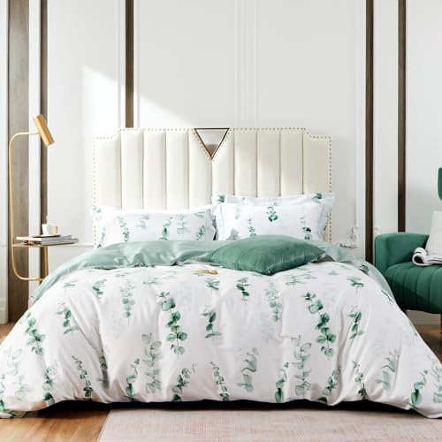 MILDLY Bettwäsche 155x220 Baumwolle Satin, 100% Langstapelige Baumwolle Pflanzenmuster Kühlende Bettwäsche-Sets, ÖkoTex Zertifiziert & für...