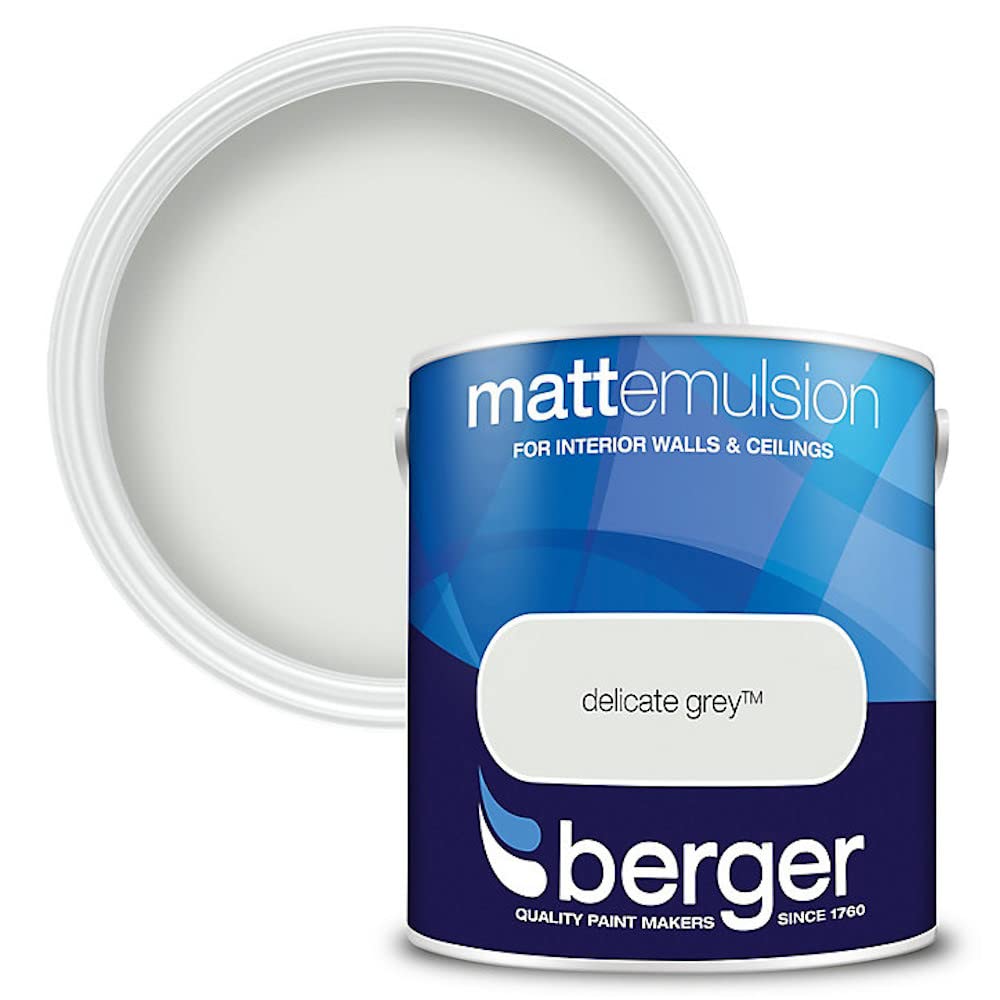 Berger Walls & Ceilings Emulsion Paint - Delicate Grey - Matt Finish - 2.5L