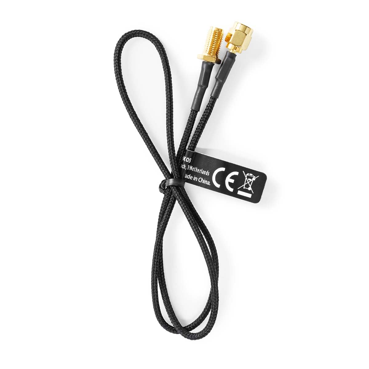 Nedis Kabel antenowy - gniazdo SMA - wtyczka SMA - pozłacany - 50 omów - pojedynczo ekranowany - 0,50 m - okrągły - pleciony - czarny - etykieta