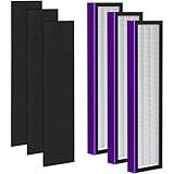 Amboseli Smoke Wildfire Filter FLT4825 Filter B Replacement for Gm Guardian,Compatible with Gm-Guardian FLT4825 AC4825 AC4800 AC4850,3 Filter + 3 Carbon Pre-Filters, 3-Stage Filtration System
